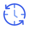  Icon of a clock with arrows moving continuously around it 