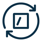 Circle Arrows Box Icon