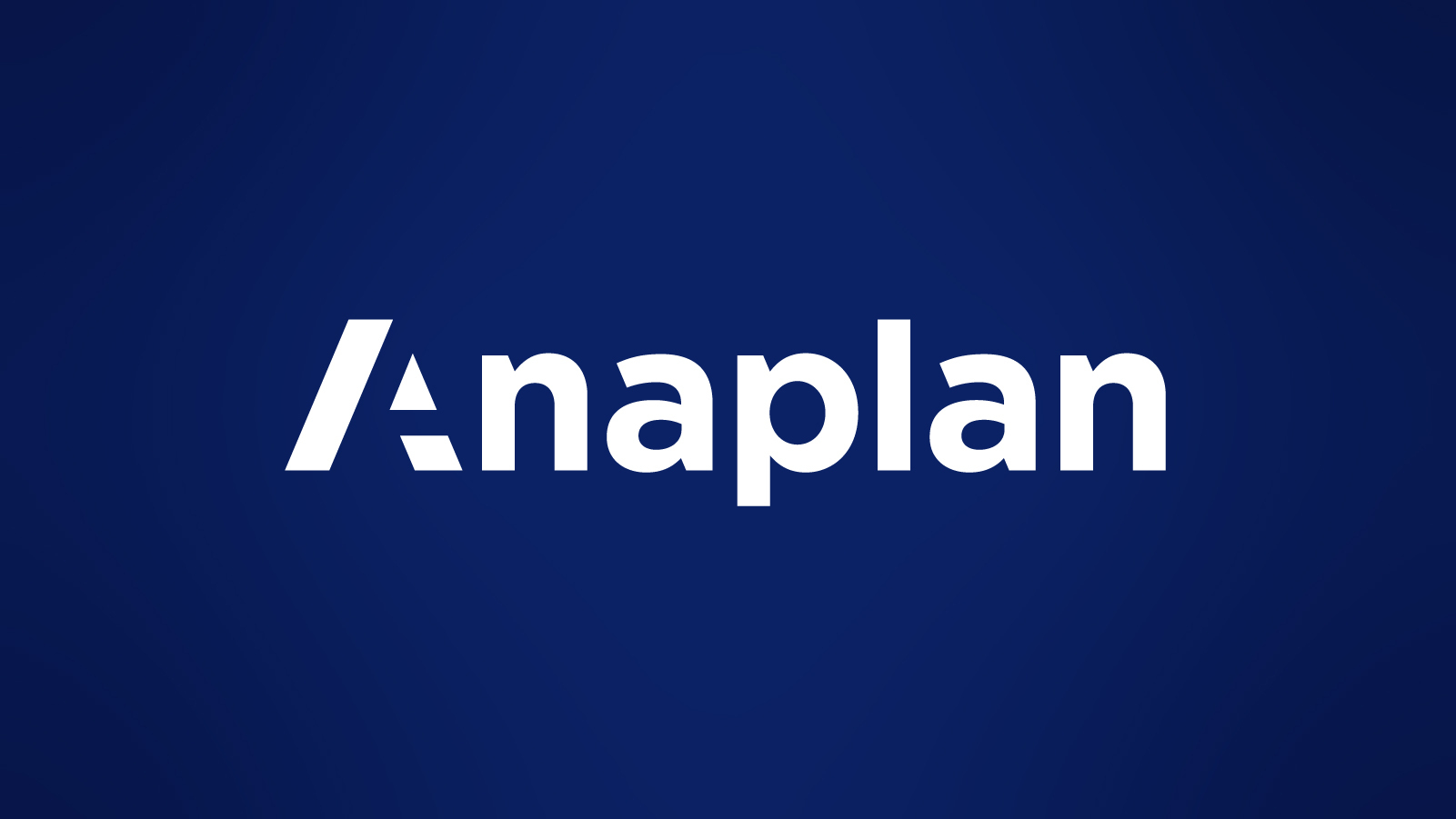 Anaplan Logo in white with navy blue background