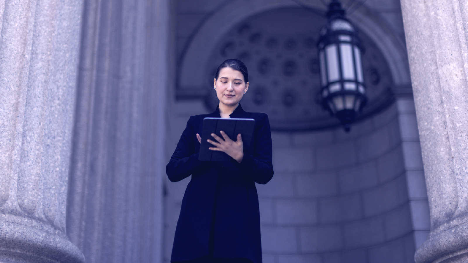 Woman holding tablet