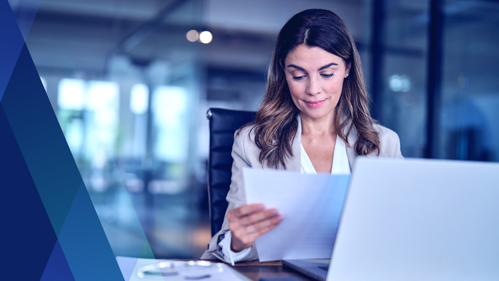 Woman working at her desk in an office 