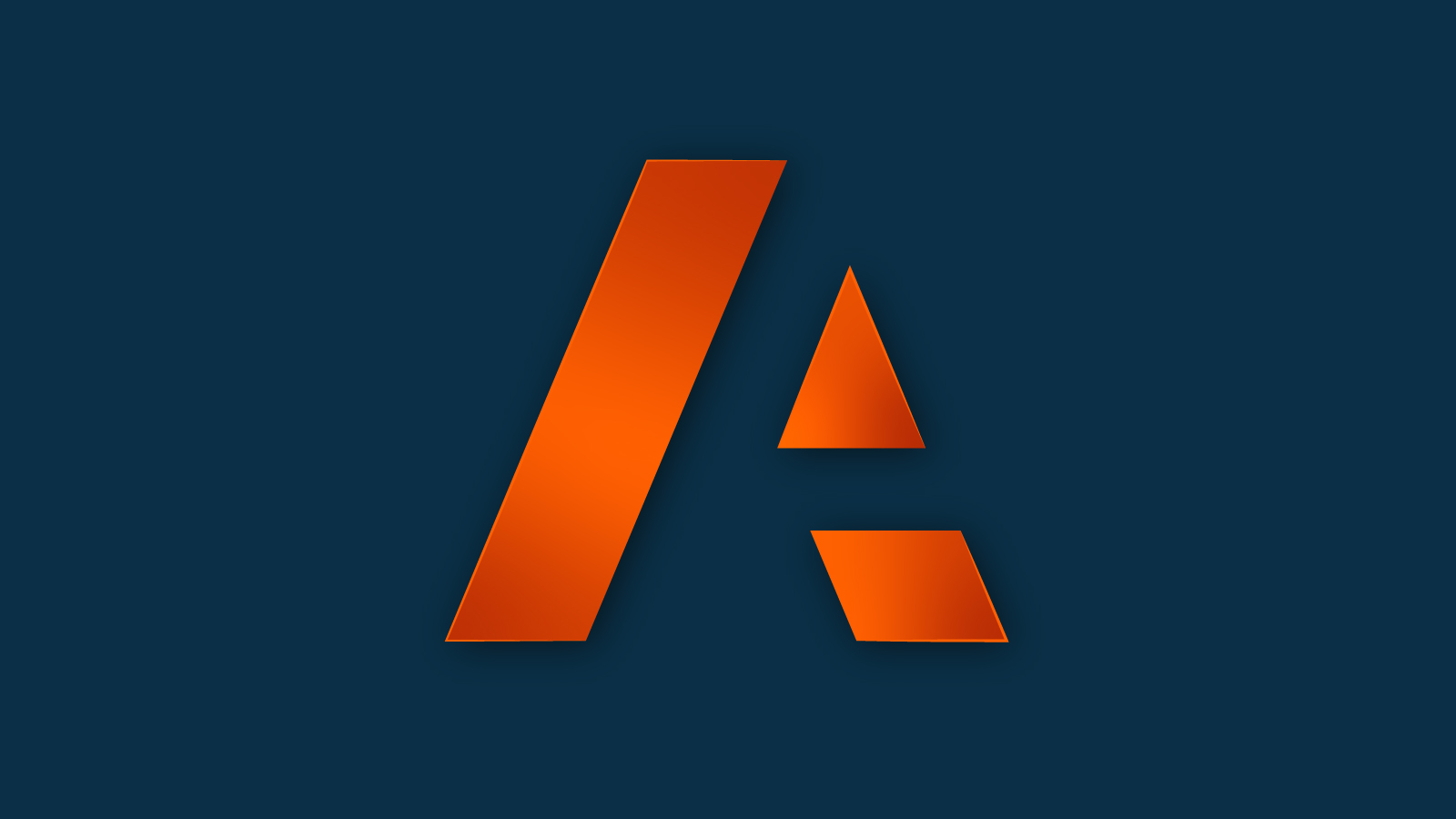 Anaplan A Logo in an orange hue with a dark blue background