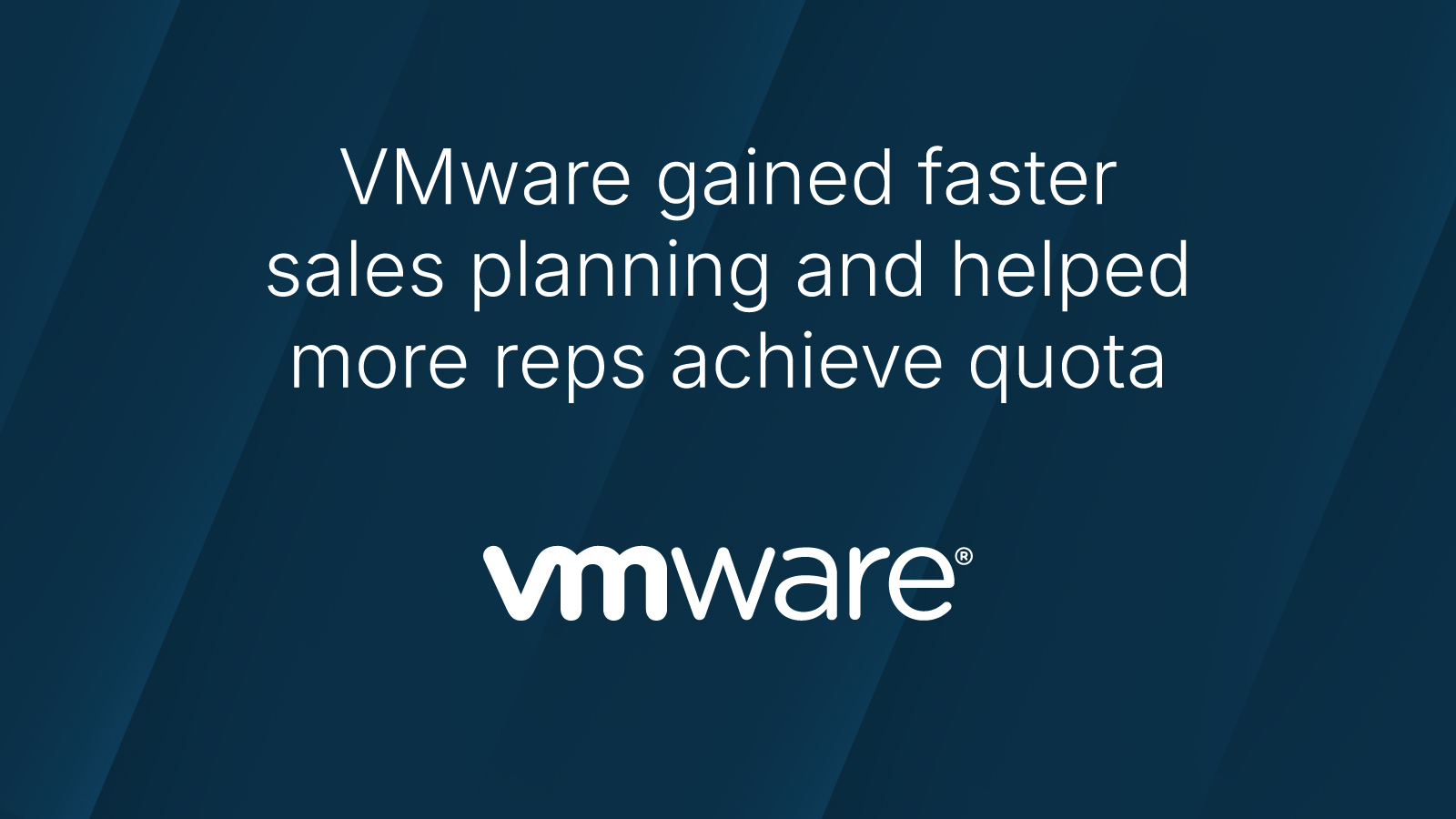 VMware gained faster sales planning and helped more reps achieve quota. VMware logo