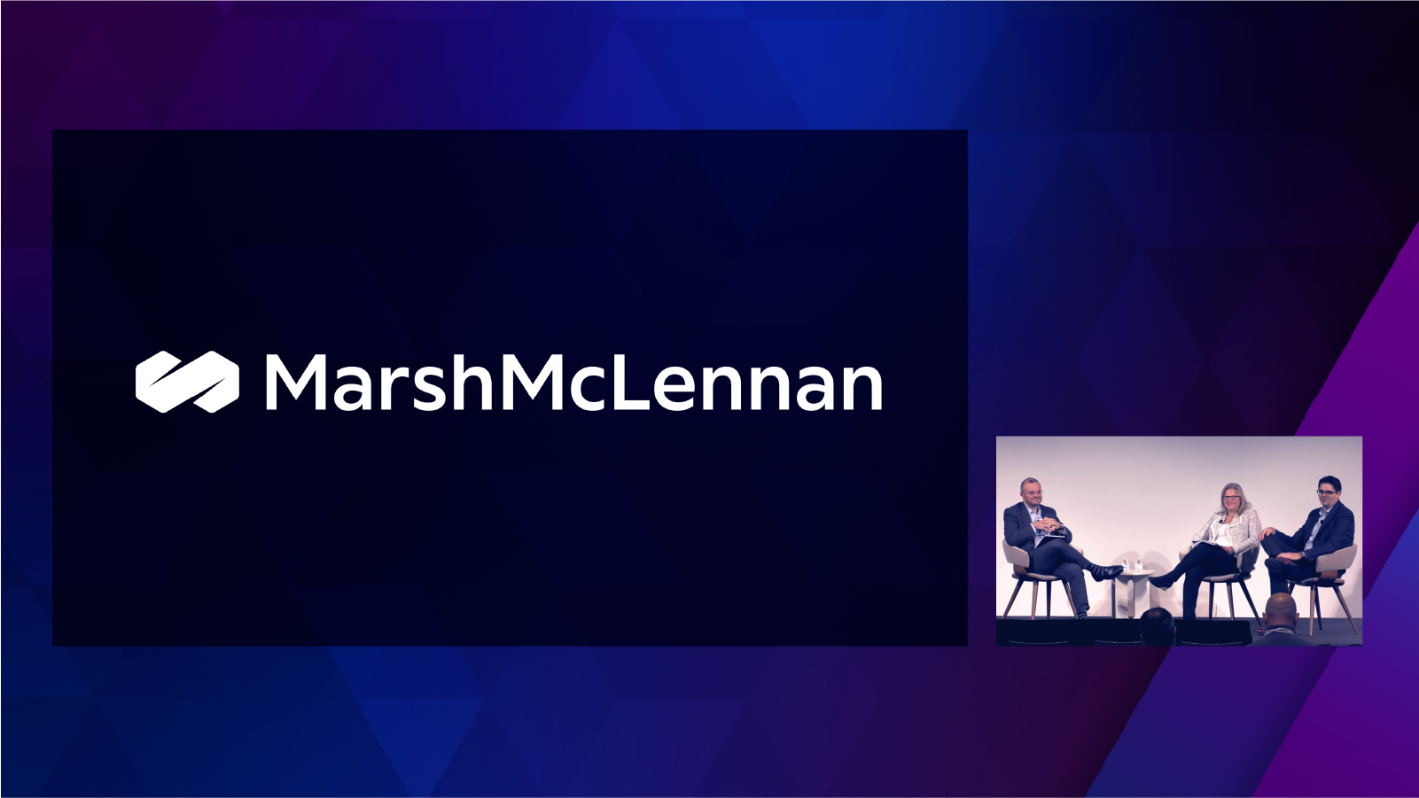 Graphic: MarshMcLennan logo being presented at Anaplan conference